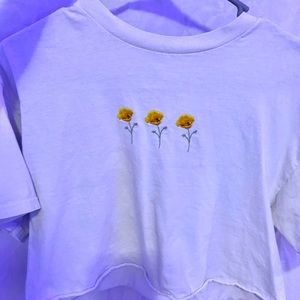 BRANDY MELVILLE- YELLOW FLOWER TOP